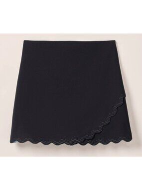 NEW Johnnie-O LARGE Sienna Scalloped Hem Performance Skort Black Golf Tennis